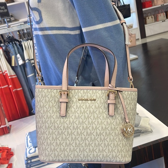 MICHAEL KORS 
Jet Set Travel Extra-Small Logo Top-Zip Tote Bag
Powder Blush
NWT - Picture 14 of 16